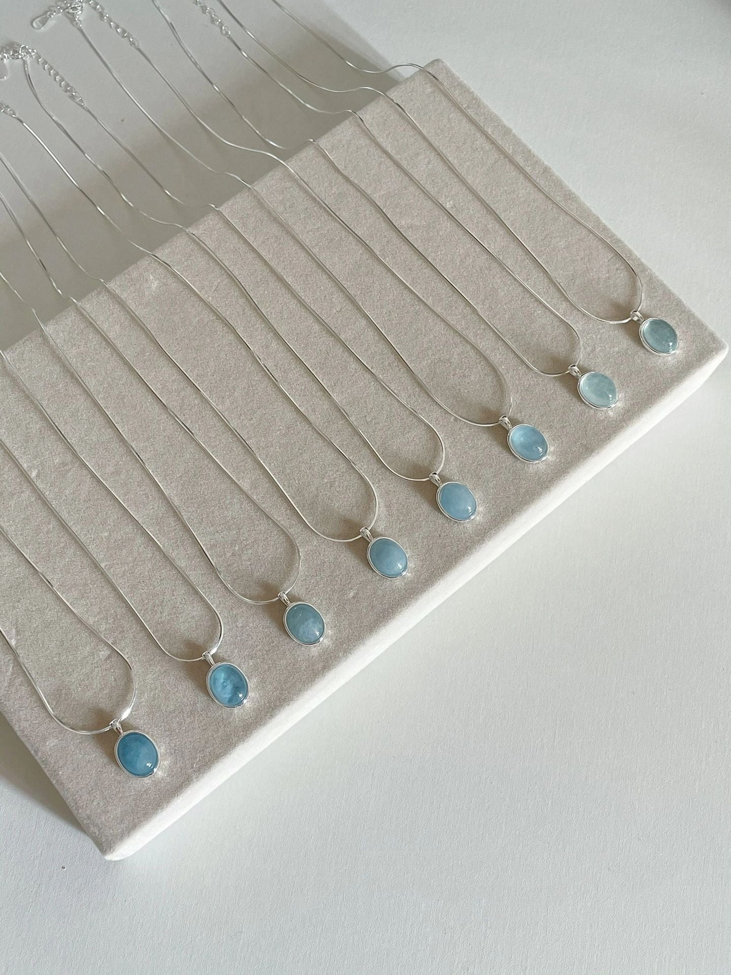 Wholesale Aquamarine Silver Necklaces